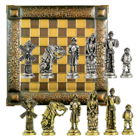 Шахматы сувенирные "Дон Кихот", коричневая доска  45х45 см