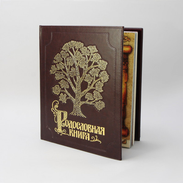 Альбом Родословная Книга "Изысканная"  обложка из экокожи с золочением