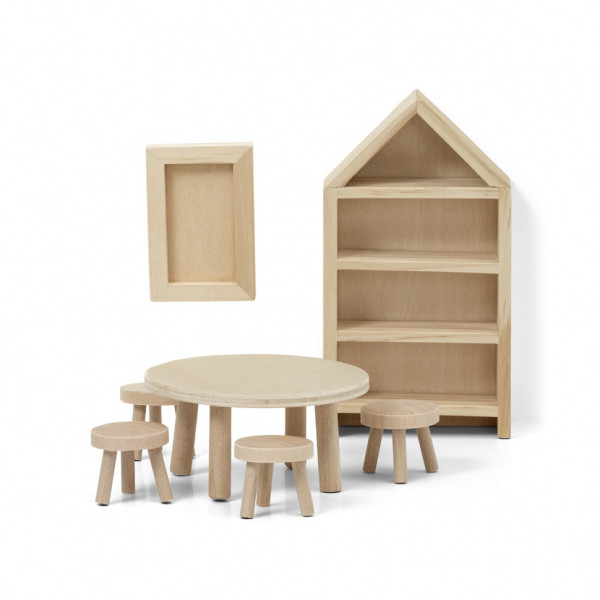 Набор деревянной мебели для домика Сделай сам. Столовая