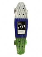 Скейтборд-пенниборд Х-Match пластик 56.5 х14.5 см, PU колеса со светом, алюминиевым креплением