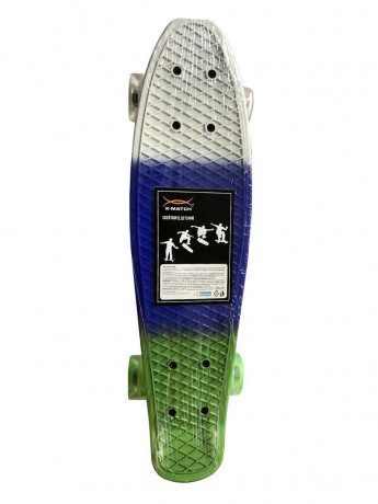 Скейтборд-пенниборд Х-Match пластик 56.5 х14.5 см, PU колеса со светом, алюми...