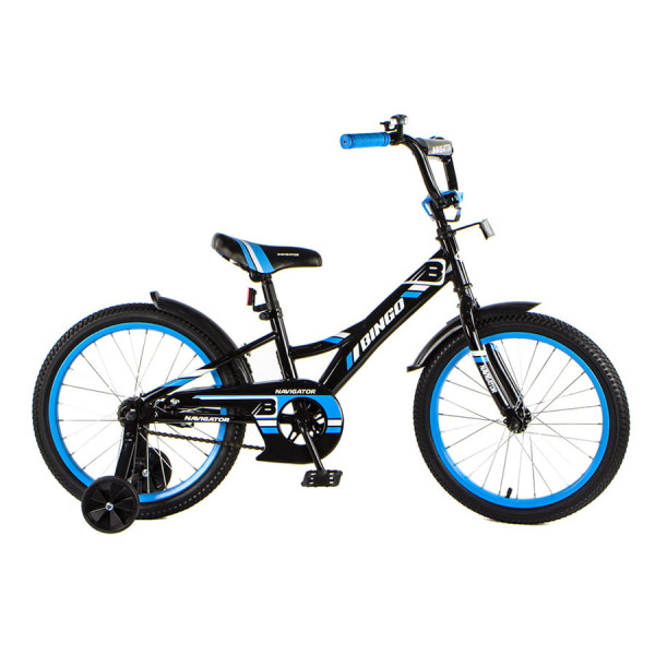 Детский велосипед хардтейл 18" Navigator BINGO черный/голубой ВН18098