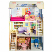Деревянный кукольный домик "Шарм", с мебелью 16 предметов в наборе, для кукол 30 см