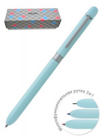 Ручка многофункциональная Penac Multisync 107 синие+красные чернила+грифель+ластик, голубой корпус