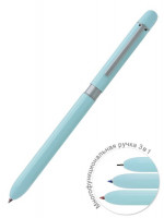 Ручка многофункциональная Penac Multisync 107 синие+красные чернила+грифель+ластик, голубой корпус
