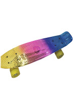 Скейтборд-пенниборд Х-Match пластик 56.5 х14.5 см, PU колеса со светом, алюминиевыми креплениями