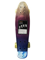 Скейтборд-пенниборд Х-Match пластик 56.5 х14.5 см, PU колеса со светом, алюминиевыми креплениями