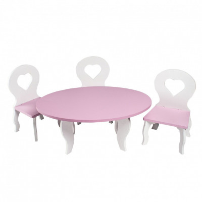 Набор мебели для кукол Шик Мини: стол + стулья, цвет: розовый