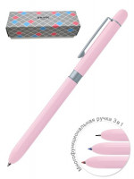 Ручка многофункциональная Penac Multisync 107 в розовом корпусе, синие+красные чернила+грифель
