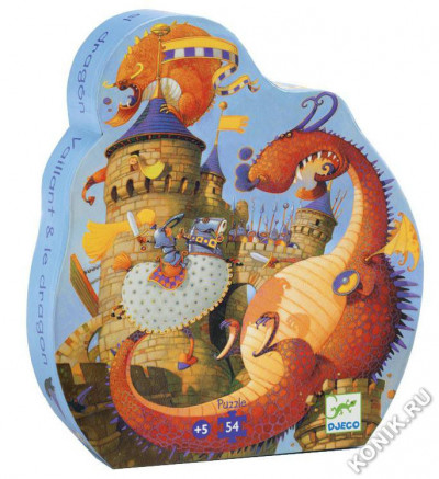Пазл Djeco «Рыцарь и дракон», 54 эл.