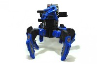 Робот паук на пульте управления со светом и звуком, стреляет дисками и пулями, 9007-1-голубой
