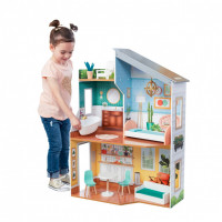 Деревянный кукольный домик "Эмили", с мебелью 10 предметов в наборе, для кукол 30 см