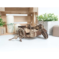 Деревянный конструктор Lemmo мотоцикл с коляской «УРАН», 288 деталей