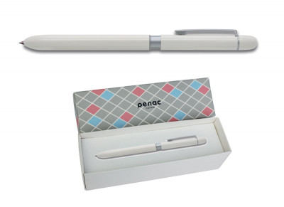 Ручка многофункциональная Penac Multisync 107 в белом корпусе, синие+красные ...