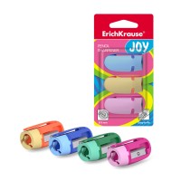 Пластиковая точилка ErichKrause® Joy®, цвет корпуса ассорти в блистере