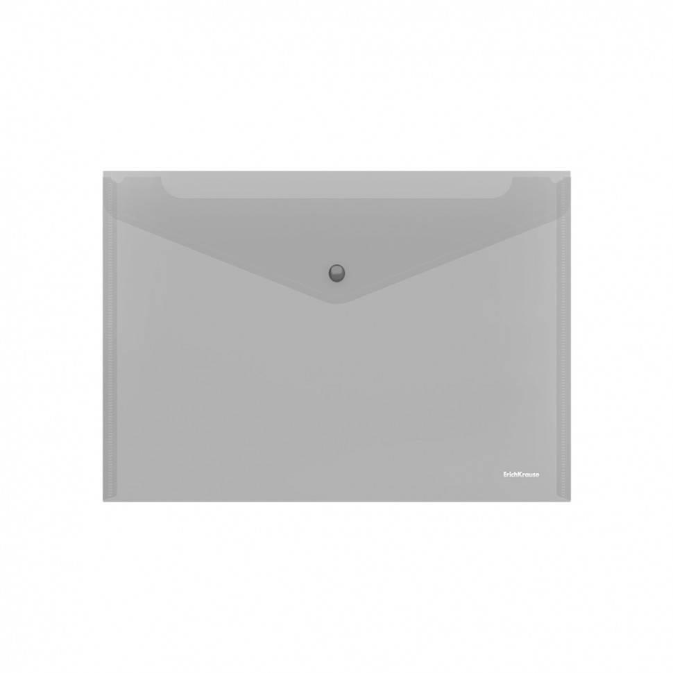 Папка-конверт на кнопке пластиковая ErichKrause® Glossy Classic, A4, прозрачный (в пакете по 12 шт.)