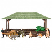 Набор фигурок животных серии "На ферме": Ферма игрушка, кенгуру, слоны, фермер, инвентарь - 12 предметов