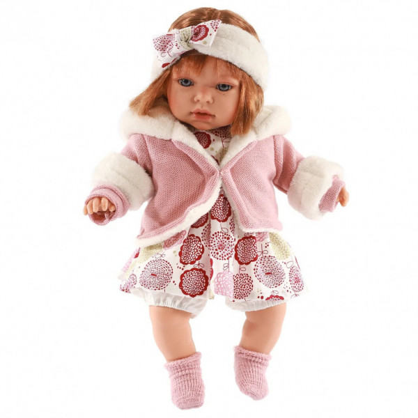 Кукла Валентина в розовом озвученная (мама, папа, смех), 37 см