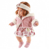 Кукла Валентина в розовом озвученная (мама, папа, смех), 37 см