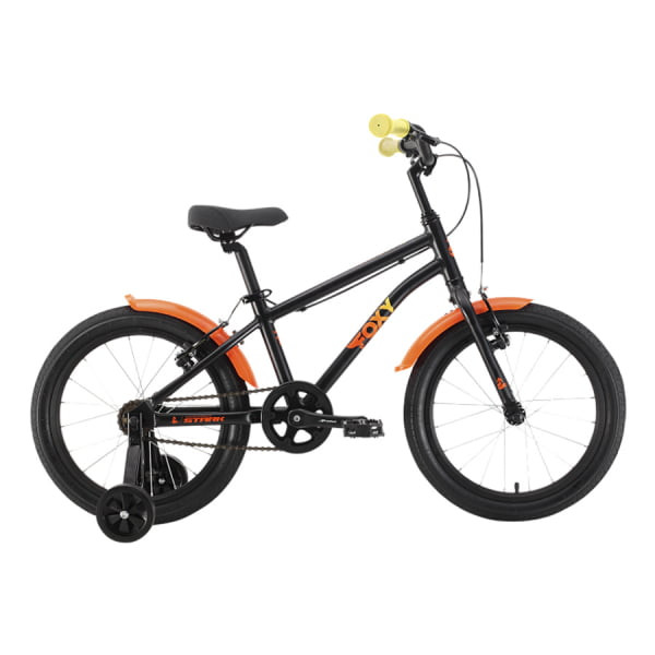 Детский велосипед Stark'22 Foxy Boy 18 черный/оранжевый/желтый HQ-0005531