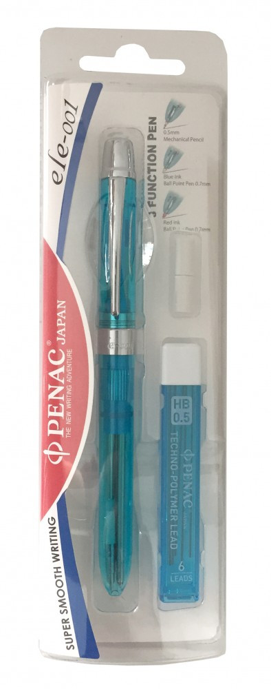 Ручка многофункциональная Ele-001 в голубом корпусе: 2 стержня синего и красн...