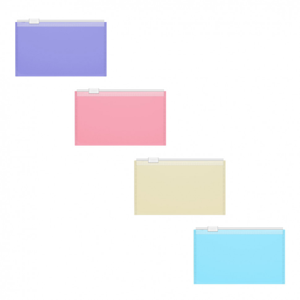 Zip-пакет пластиковый ErichKrause® Fizzy Pastel, Card Size, ассорти (в пакете по 12 шт.)