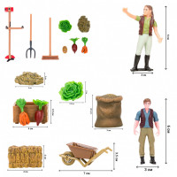 Набор фигурок животных серии "На ферме": Ферма игрушка, лошади, страус, лодка - 22 предмета
