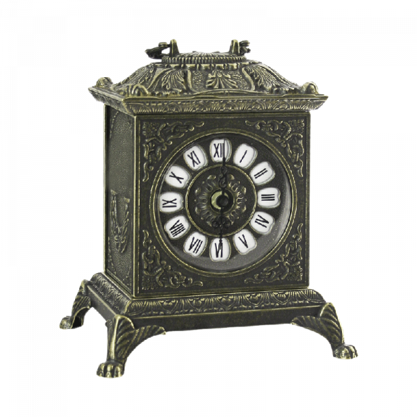 Часы каминные, латунь, размер 23x18.5x14.5 см