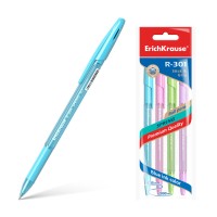 Ручка шариковая ErichKrause® R-301 Spring Stick&Grip 0.7, цвет чернил синий (в пакете по 4 шт.)