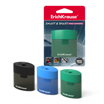 Пластиковая точилка ErichKrause® Smart&Sharp с контейнером, цвет корпуса ...