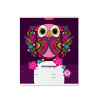 Тетрадь школьная ученическая ErichKrause® Flower Owl, 18 листов, клетка (в плёнке по 10 шт.)