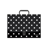 Портфель пластиковый ErichKrause® Dots in Black, A4 (в пакете по  1шт.)