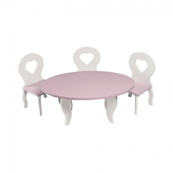 Набор мебели для кукол"Шик": стол + стулья, цвет: розовый