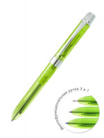 Ручка многофункциональная Ele-001 в светло-зеленом корпусе: 2 стержня синего и красного цвета 0,35 мм + механический карандаш 0,5 мм Нв, ластик