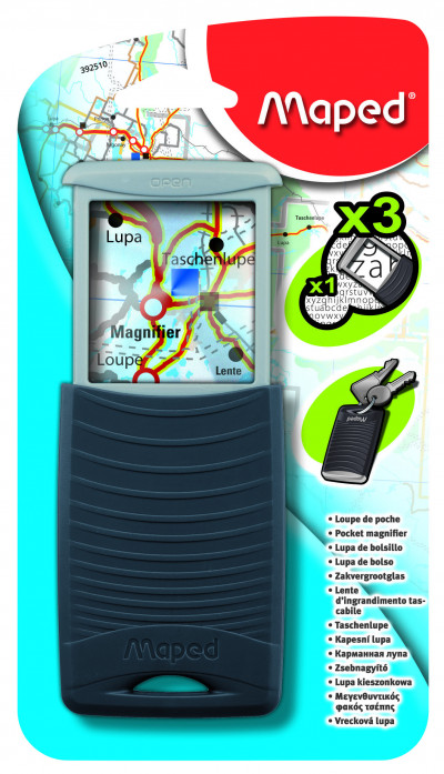 Лупа размер линзы 48х38 мм,  3х - 1х увеличения, карманная, в защитном пласти...