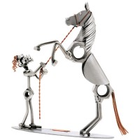 Фигурка из металла Девушка с лошадью, 22,5х7х25 см (D)