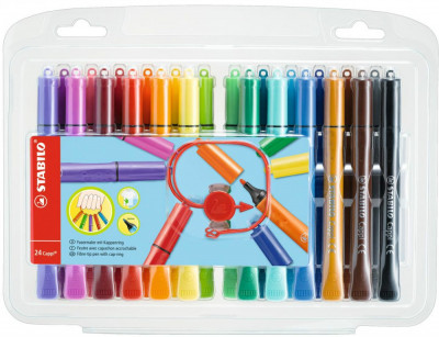 Набор фломастеров Stabilo Cappi 24 цвета, пластиковый футляр