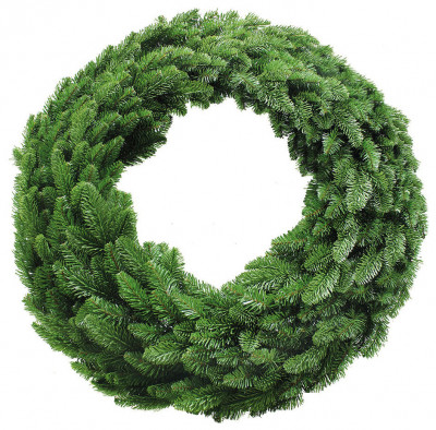 Хвойный венок НОРМАНДИЯ (литая хвоя PE+PVC), 90 см, зеленый, Triumph Tree
