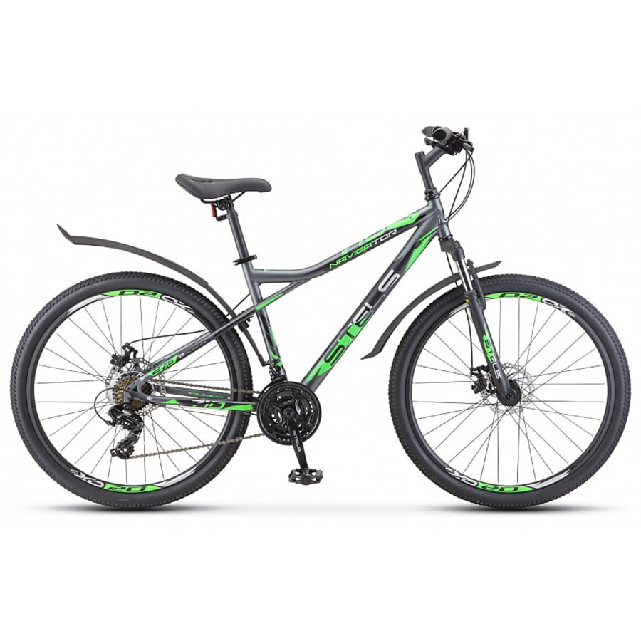 Горный велосипед Stels Navigator 710 MD V020 антрацитовый/зелёный/чёрный 27.5Ø (LU093864)