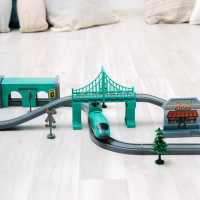 Железная дорога для детей "Мой город, 66 предметов", на батарейках