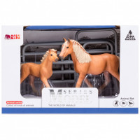 Фигурки животных серии "Мир лошадей": Авелинская лошадь и жеребенок (набор из 2 фигурок и ограждение-загон)