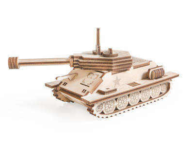 Деревянный конструктор Lemmo танчик Т-34, 33 детали
