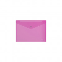 Папка-конверт на кнопке пластиковая ErichKrause® Glossy Vivid, полупрозрачная, A5+, ассорти (в пакете по 12 шт.)