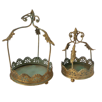 Кашпо подвесное, пара,  для цветов  декоративное, "золотая патина"