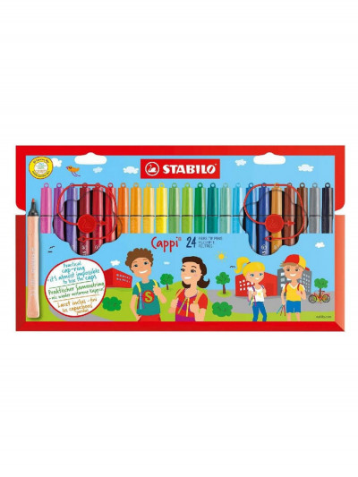 Набор фломастеров Stabilo Cappi 24 цвета, картонный футляр