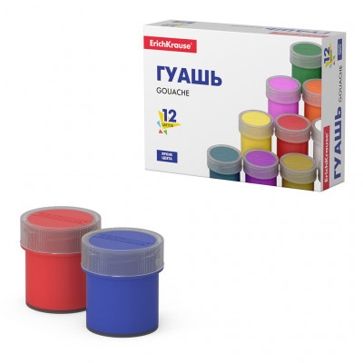 Гуашь ErichKrause® Basic 12 цветов по 17мл
