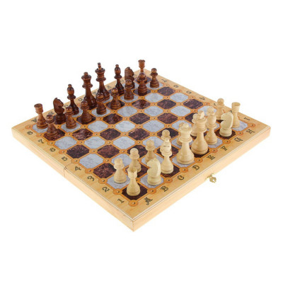 Набор игр шахматы нарды, шашки с доской Мрамор
