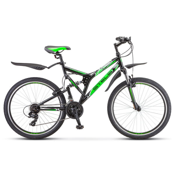 Велосипед гибрид Stels Challenger V 26" Z010 черный/зеленый (LU093654)