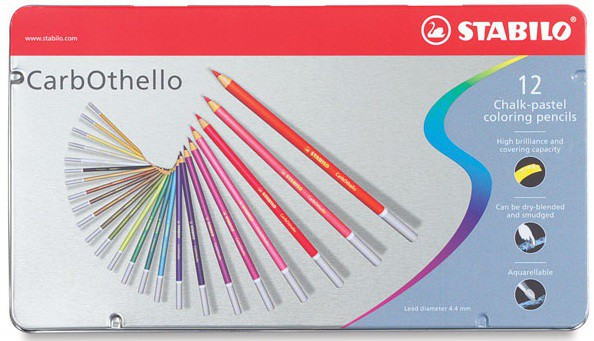 Цветная пастель Stabilo Carbotello, 12 цветов, металлический футляр