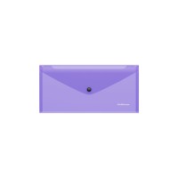 Папка-конверт на кнопке пластиковая ErichKrause® Glossy Vivid, полупрозрачная, Travel, ассорти (в пакете по 12 шт.)